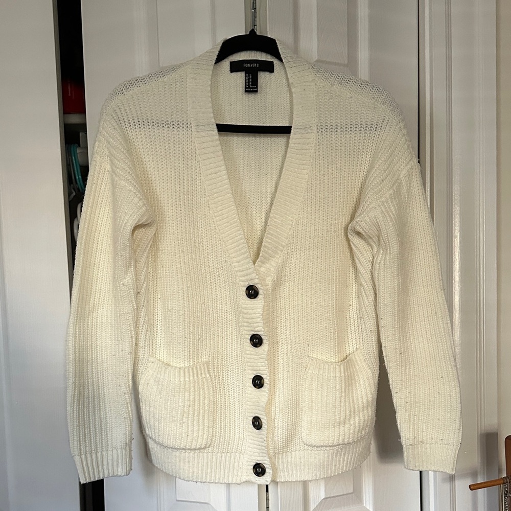 Forever 21 Cream Knit Sweater